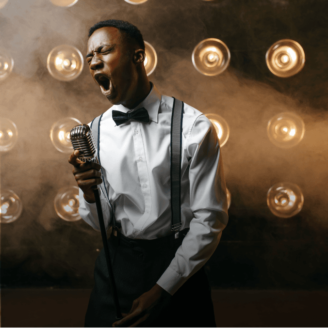 Singer on stage